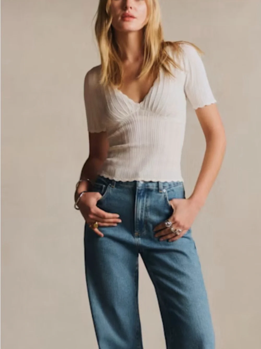 Sezane Cloe Jumper Ecru in size xxs - Picture 3 of 3